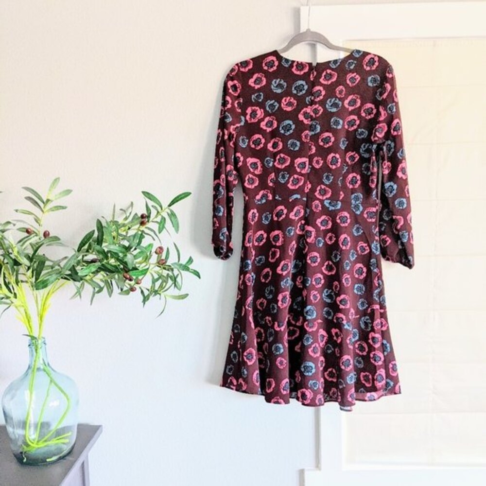Ann Taylor Loft Outlet Floral Long Sleeve Dress 4 - Picture 4 of 12